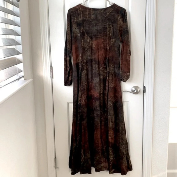 Lost River clothing co. Moab Utah Bohemian Tie Dye Baltic Aztec midi dress small - Picture 7 of 11
